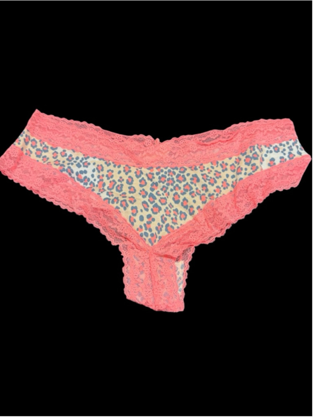 Women's Victoria's Secret Cheeky Panties XL Coral Leopard Print
